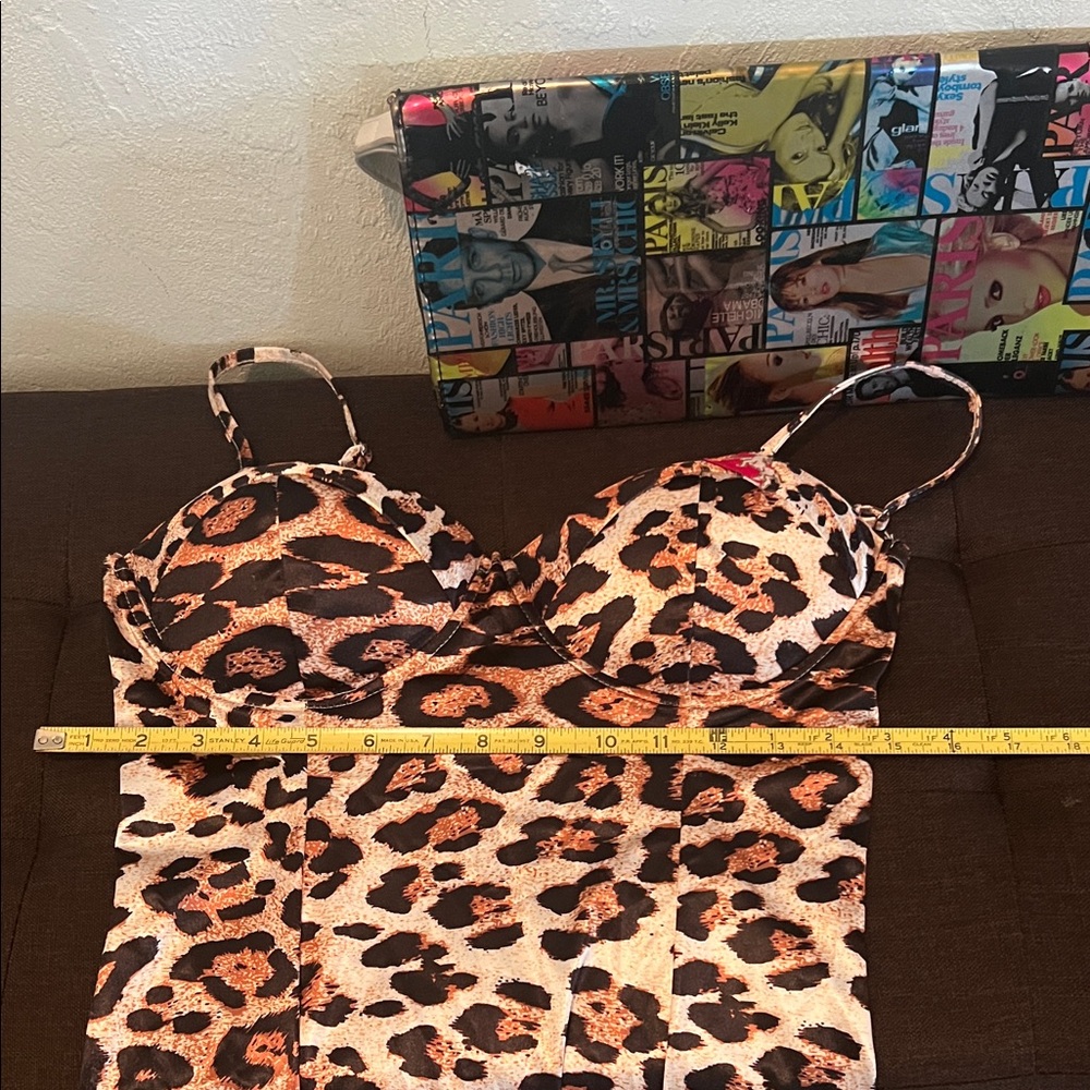 # 0714 + Leopard Print Spaghetti Strap Dress W/ WHT - Picture 5 of 6